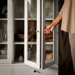 Шкаф со стеклянной дверью, белый, 121х50х135 см, IDANÄS IKEA - фото 7