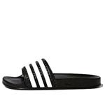 Тапочки adilette slide j 'black white' Adidas, черный - фото