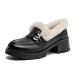 AOKANG Лоферы женские черные - фото