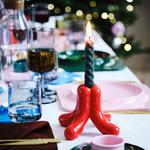 Подсвечник, красный, 11 см IKEA Vinterfint - фото 2