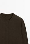 Кардиган Massimo Dutti BUTTONED WITH CREW NECK, Mottled Dark Brown - фото 8