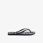 Тонкие резиновые шлепанцы с принтом «зебра» Havaianas, черный - фото