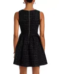 Твидовое мини-платье Aqua, черный - фото 4