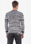 Вязаный свитер в полоску CIPO & BAXX, серый - фото 5