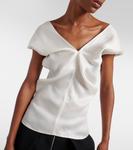 Шелковый топ Ami Khaite, Chalk - фото 5