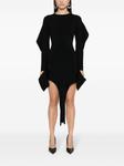 Mugler платье мини асимметричного кроя, черный - фото 2
