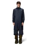 Парка мужская Rains длинная с капюшоном, синий - фото