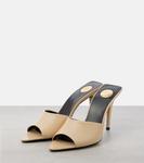 Роми 90 кожаные мюли Saint Laurent, Soft White - фото 4