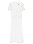 Платье миди с плиссированным кружевом NISSA, белый - фото