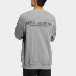 Толстовка Men's adidas Alphabet Printing Pattern Round Neck Pullover Long Sleeves Light Grey, серый - фото 4