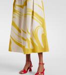 Юбка миди из хлопка с принтом Dries Van Noten, Lime - фото 5