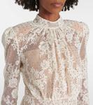 Платье макси с кружевом и декором Self-Portrait, белый - фото 4