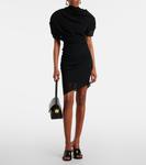 Мини-платье Castagna из шифона с драпировкой Jacquemus, черный - фото 2