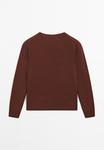 Джемпер Massimo Dutti CREW NECK CASHMERE WITH LONG SLEEVES, Bordeaux - фото 4