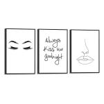 Фрески Reinders Set Kuss (3 шт), черный - фото