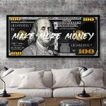 Картина на холсте Hustling Sharks Make More Money, черный - фото 2