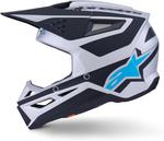 Шлем Alpinestars SM3 Heat, ECE06/DOT, Silver/Blue/Black Matte - фото 5