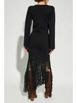Платье миди с бахромой MUNTHE, черный - фото 4