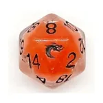 d20 — оранжевый металлик, Liquid Infused Dice - фото