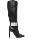 Сапоги с логотипом Sergio Rossi, черный - фото