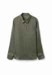 Блуза Intimissimi Button-down blouse, Green/Khaki - фото 4