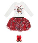 Юбка из тюля с принтом Monnalisa, красный - фото 2