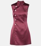 Атласное мини-платье Self-Portrait, красный - фото