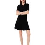 LACOSTE Женское черное платье с коротким рукавом - фото 4