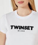 Футболка женская Twin-Set с надписью, белый - фото 4