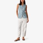 Брюки Whistles из льна широкие, белый - фото 2