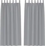 Плотные шторы с кольцами, 2 шт., светло-серые, 260 x 140 см vidaXL - фото