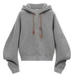 Толстовка с капюшоном на молнии LOEWE, серый - фото 3