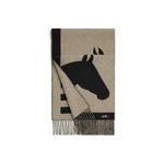 Вязаный шарф унисекс Hermes, черный/бежевый - фото 2