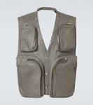 Кожаный жилет Rick Owens, Washed Indigo - фото