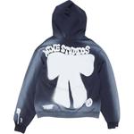 Худи с принтом Acne Studios, темно-синий - фото