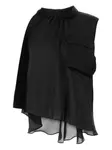 Асимметричная блузка SACAI, черный - фото