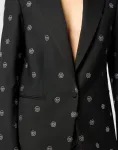 Блейзер в стиле бойфренда с монограммой и стразами Philipp Plein - фото 5
