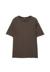 Футболка PULL&BEAR SHORT SLEEVE TRIMMED , Dark Brown - фото 5