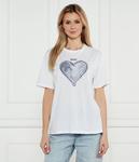 Футболка Liu Jo Regular Fit с принтом сердца, белый - фото