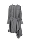 Платье & other stories ASYMMETRIC LONG-SLEEVE MINI, Grey Silver/Grey - фото 4
