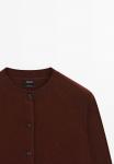 Кардиган Massimo Dutti BUTTONED LONG SLEEVE WITH CREW NECK, Bordeaux - фото 10