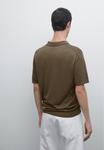 Поло Massimo Dutti POLO NECK SHORT SLEEVE, Khaki - фото 3