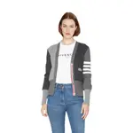 Кардиган с цветными блоками 4-бар THOM BROWNE, серый - фото 4