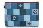 Городской мешочек из денима с монограммой в клетку синий/красный LOUIS VUITTON - фото 2