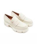 Лоферы женские Pollini кожаные на рифленой подошве, бежевый - фото 3