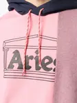 Худи в стиле колор-блок с логотипом Aries, розовый - фото 6