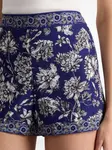 Шорты с цветочным принтом Alice + Olivia, синий - фото 5