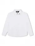 Рубашка с вышитым логотипом KARL LAGERFELD KIDS, белый - фото