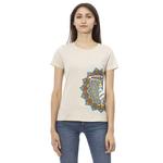 Бежевый хлопковый женский топ Trussardi - фото