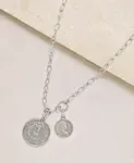 Женское ожерелье-цепочка Simplicity с монетами Ettika, silver - фото 2